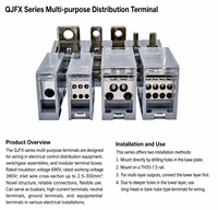 Bloc de distribution QJFX-100-12x10 100A MCCB, bornier à vis 12 voies pour armoire de commande de commutation