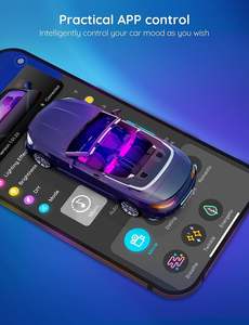 Venta Directa de Fábrica, Tiras de Luces <span class=keywords><strong>LED</strong></span> Inteligentes con Control Inalámbrico por Aplicación, Luz Ambiental Interior para Automóvil - Product Image 4