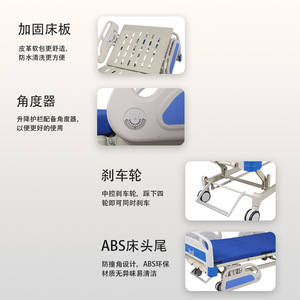 Guanze Manual Nursing <b>Bed</b> YS-18 Three Function With <b>Backrest</b> And Leg Lift Hospital <b>Bed</b> <b>For</b> Elderly Care - Product Image 2