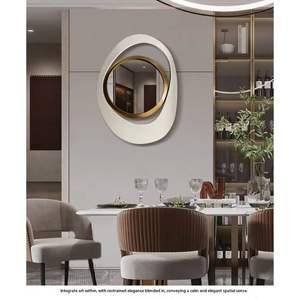 Cermin Dekoratif Besi Tiga Dimensi Gaya Nordik Bentuk Tidak Beraturan untuk Ruang Tamu Kamar Tidur Ruang Makan Hiasan Dinding Mewah - Product Image 4