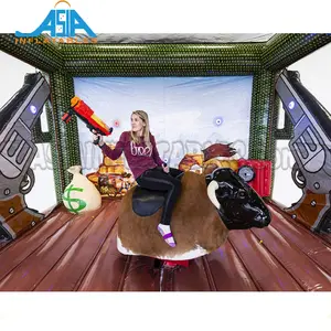 नई inflatable यांत्रिक बैल रोडियो उछालभरी महल के साथ इंटरैक्टिव खेल आईपीएस प्रणाली