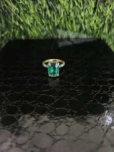 Anillos de Moda Clásicos Personalizados para Mujer, Anillo de Diamante Cultivado en Laboratorio con Corte Esmeralda, Oro de 14k y 18k, Regalo de Aniversario, Joyas RIZTA de Lujo - Product Image 4