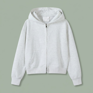 Sudadera con Capucha Corta Personalizada para Mujer, 100% Algodón, con Bolsillos, Estilo Casual Urbano para Otoño e Invierno - Product Image 3