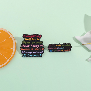 Lettere cita spille smaltate per Gamer Girl personalizzate, non mollare mai, spille Psych zaino distintivi regali di gioielli per studenti di amici - Product Image 1