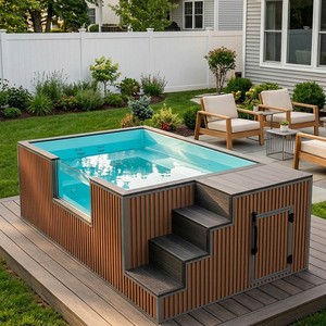 Piscina Infantil para Exteriores con Estructura de Contenedor, Accesorios para Piscina, Fibra de Vidrio Resistente, Ecológica y Resistente a los Rayos UV - Product Image 1