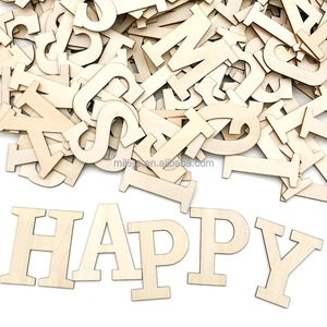 Lettere di <span class=keywords><strong>legno</strong></span> personalizzate per decorazione da parete lettere in <span class=keywords><strong>legno</strong></span> non finite in bianco per la decorazione della parete di casa fai da te pittura artigianato - Product Image 1