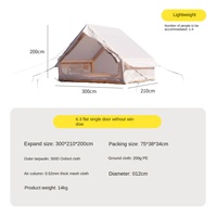 Tente gonflable à une porte sans fenêtre 6.3 Ping trois saisons avec ouverture automatique en tissu Oxford pour le camping et l'usage domestique