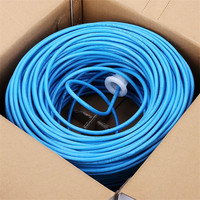Cable LAN CAT6 de la Mejor Calidad, 1000 pies, UTP 24AWG, Cable de Red Cat6, Revestimiento de PVC Azul, Conductor Sólido, Certificado ISO9001/CE/RoHS