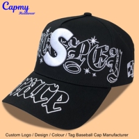 Casquette en daim noir avec logo personnalisé Hip Hop, broderie argentée sur le bord, Gorras, casquette de luxe pour hommes, casquette à 5 panneaux, casquette de baseball