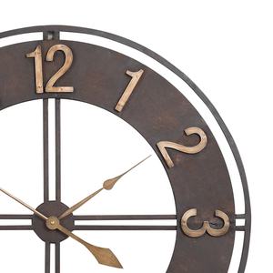 壁時計23.6インチ特大素朴なビンテージ金属無声非チッキング電池式装飾用大きなアラビア数字 - Product Image 3