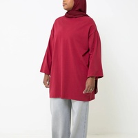 Vêtements de sport musulmans, vêtements de sport islamiques, tenue de sport pour femmes, hijab, t-shirt bordeaux