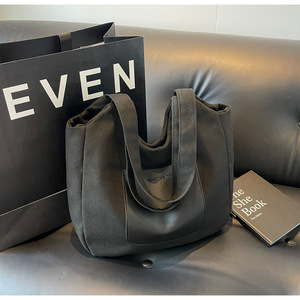 Sac fourre-tout tendance en toile grande capacité pour étudiant, style urbain minimaliste, idéal pour les trajets quotidiens - Product Image 3