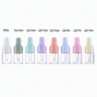 Vente en gros de mini flacons compte-gouttes en verre vides de 1 ml, 2 ml, 3 ml, 5 ml, avec bouchon couleur macaron pastel