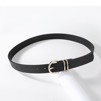 Ceinture décontractée en cuir PU pour femme avec boucle en alliage doré, accessoire féminin de la marque Yonger Factory