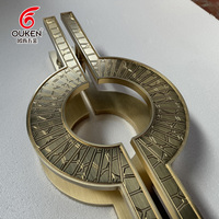 Poignées de porte de luxe Grand Pull, design élégant, pour portes en verre, finition haut de gamme, en laiton, pour villas et hôtels