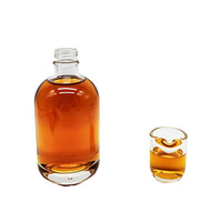 Botella de Vidrio Redonda de Lujo de 375 ml con Tapa de Rosca, Color Personalizado, para Whisky, Brandy, Ginebra, Vodka, Tequila