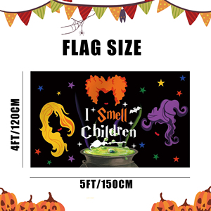 Custom Polyester Fabric Car Hood Engine Cover Bonnet Banner <b>Flag</b> for Halloween Festival Celebration - Product Image 4