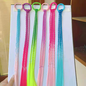 Perruques tressées pour enfants, accessoires capillaires coréens colorés en fibres chimiques à double trame pour petites filles - Product Image 2