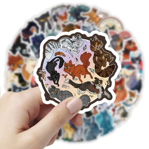 52 Pezzi <span class=keywords><strong>Adesivi</strong></span> Classici con <span class=keywords><strong>Gatti</strong></span> Cartoon e Guerrieri, Graffiti per Libri dei Bambini e Decorazione Murale, Impermeabili, Sticker Anime per Bambini - Product Image 5