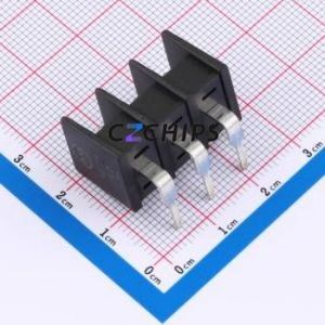 MX25R-7.62-03P-BK01-Cu-S-A Barrier Terminal Block Bent Lead Through Hole,P=7.62mm Connector Two Sides 7.62mm 1x3P Right Angle - Product Image 2