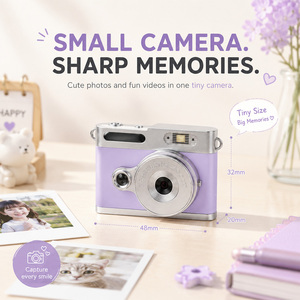 Appareil photo numérique portable 2K pour enfants, style cuir OEM, avec miroir selfie et <span class=keywords><strong>flash</strong></span> LED – Fabricant - Product Image 2