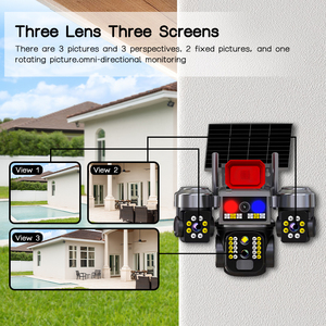 กล้องวงจรปิดพลังงานแสงอาทิตย์ V380Pro พร้อมซิมการ์ด 4G/Wifi รองรับเสียงสองทาง ระบบติดตามบุคคลด้วย AI และดีไซน์ใหม่ กล้อง 3 เลนส์ พร้อมไมโครโฟนในตัว - Product Image 3