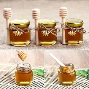 Barattoli di vetro esagonali vuoti da 45 ml (1,5 oz) con tappo a vite e contagocce, serigrafati, per miele, alimenti per bambini, bomboniere per baby shower - Product Image 3