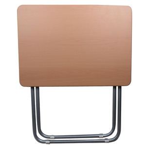 Folding Table Rectangular 73cm X 50cm Aluminum Base Cross Design Outdoor Use Minimalist Style Coffee Brown - Product Image 3