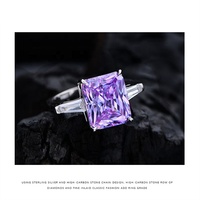 Prix usine Super étincelant 8A bague en zircone cubique en argent Sterling 925 femmes bagues en diamant à haute teneur en carbone pour la fête de mariage
