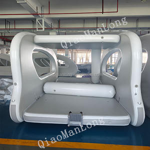 Venta al por mayor yate inflable catamarán barco de pesca Pvc casa barco inflable con Motor fuera de borda casa flotante estable para la deriva - Product Image 3