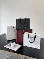 Sac en papier avec votre propre logo cadeau blanc brun Kraft sacs de transport avec poignée pour faire du shopping vêtements affaires emballage sac en papier