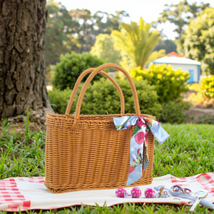 핫 세일 플라스틱 라탄 손잡이 달린 보관 바구니 쇼핑, 꽃, 채소 및 피크닉용 - Product Image 6