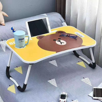 Bureau d'ordinateur et de travail, table pour ordinateur portable à poser sur le lit, en bois avec divers motifs de dessins animés