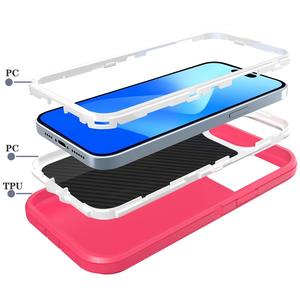 Avec Clip <span class=keywords><strong>Ceinture</strong></span> 3 En 1 Couleur Solide Antichoc Defender Robot Armor Case Pour <span class=keywords><strong>Iphone</strong></span> 16 15 Pro Max 14 Plus 13 12 - Product Image 5