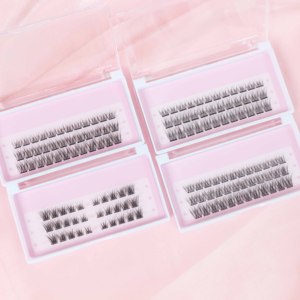 <span class=keywords><strong>Heidi</strong></span> aucune colle nécessaire 8-16mm <span class=keywords><strong>Manga</strong></span> naturel pré-collé cluster cils auto-adhésif cluster cils individuels presse sur les cils - Product Image 1