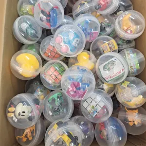 100 mm transparentes verdrehtes Ei Spielzeug Überraschung seier Gachapon Verkaufs automat Kapsel spielzeug Runde Kugel gefüllte Puppenspiel zeug