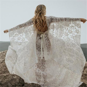 <span class=keywords><strong>Vestido</strong></span> de encaje de maternidad para mujeres embarazadas, <span class=keywords><strong>vestido</strong></span> de boda largo de talla grande - Product Image 4