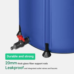 Système complet de récupération d'eau de pluie 200L, réservoir pliable avec filtre et valve de trop-plein - Product Image 6