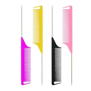 Étiquette privée personnalisé <span class=keywords><strong>peignes</strong></span> en plastique noir précision queue de rat carbone séparation peigne de <span class=keywords><strong>coiffeur</strong></span> - Product Image 4