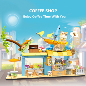 617005<span class=keywords><strong>ร้าน</strong></span>กาแฟ<span class=keywords><strong>ร้าน</strong></span>กาแฟโมเดลสตรีทสุดสร้างสรรค์ชุดของเล่นพลาสติกบล็อกตัวต่อเพื่อการศึกษาสำหรับเด็ก - Product Image 2