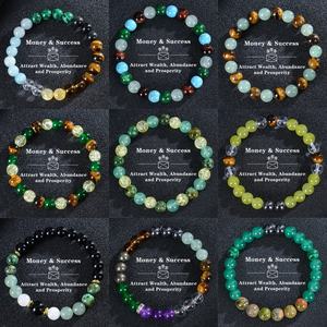 Handgemachte Energie Perlen Schmuck natürliche gelbe Tigerauge Stein grün Achat Citrin Geld Erfolg Reichtum Glück Armband Frauen Männer - Product Image 1
