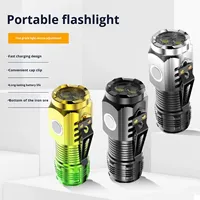 Mini lampe torche à lumière forte à trois yeux, longue durée de vie de la batterie, multifonction, aimant, rechargeable, anti-explosion