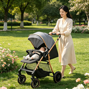 Carrito <span class=keywords><strong>de</strong></span> Bebé Todoterreno Plegable y Fácil <span class=keywords><strong>de</strong></span> Transportar JXB <span class=keywords><strong>de</strong></span> Dos Vías con Doble Freno <span class=keywords><strong>de</strong></span> Pie - Product Image 1
