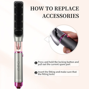 Dsp Dansong Hair Styler 3 In 1 Multifunctional Electric Curling Straightening <b>Brush</b> Fast <b>Heating</b> For Dry Hair - Product Image 3