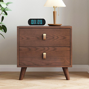 <span class=keywords><strong>Table</strong></span> <span class=keywords><strong>de</strong></span> <span class=keywords><strong>chevet</strong></span> silencieuse en bois <span class=keywords><strong>de</strong></span> frêne massif, style <span class=keywords><strong>japonais</strong></span> nordique moderne, avec 2 tiroirs pour le rangement dans les petites chambres d'appartement - Product Image 2