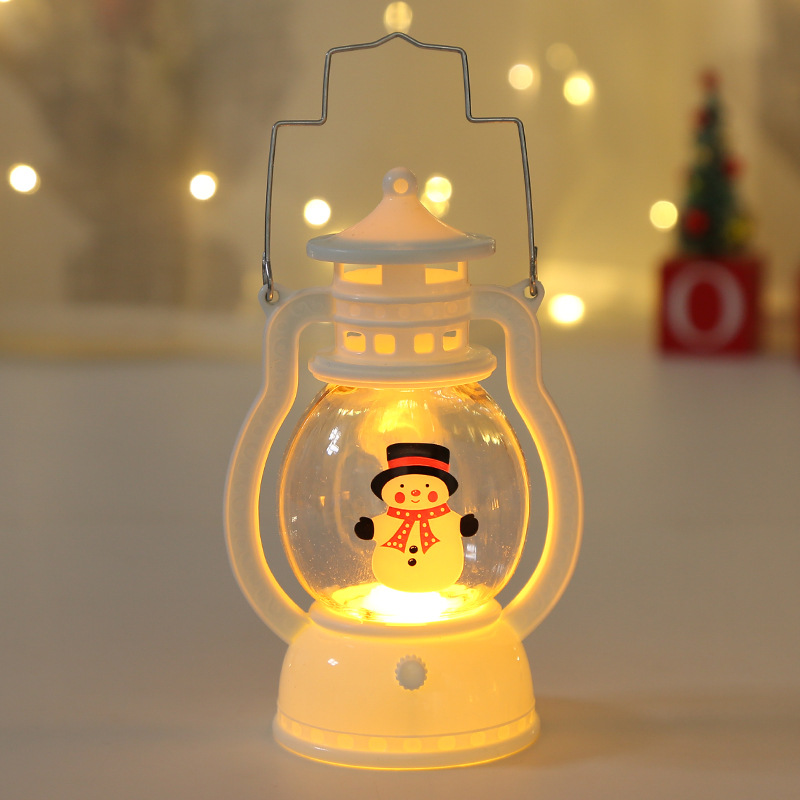 Lanterne de Noël blanche [style bonhomme de neige]