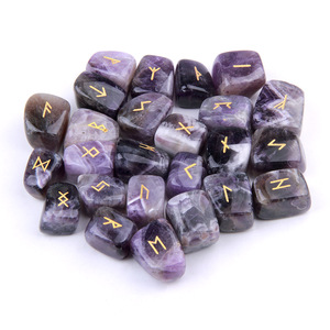 Đá quý tự nhiên thạch anh tím Viking Rune Đá chữa bệnh Bộ - Product Image 3