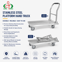 Troli Manual Stainless Steel Komersial Desain Lipat Kapasitas Beban Tinggi Peralatan Dapur Penggunaan Hotel