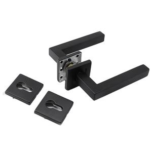 Fashion Design nero opaco copertura quadrata in acciaio inox zinco leva quadrata maniglia della porta interna contemporanea maniglia della porta - Product Image 1