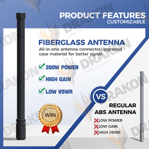 14dBi 50W 100W 200W低VSWR信号ドローンジャマーグラスファイバーアンテナ5150-5350MHz黒N-Jオスコネクタ垂直偏光 - Product Image 5